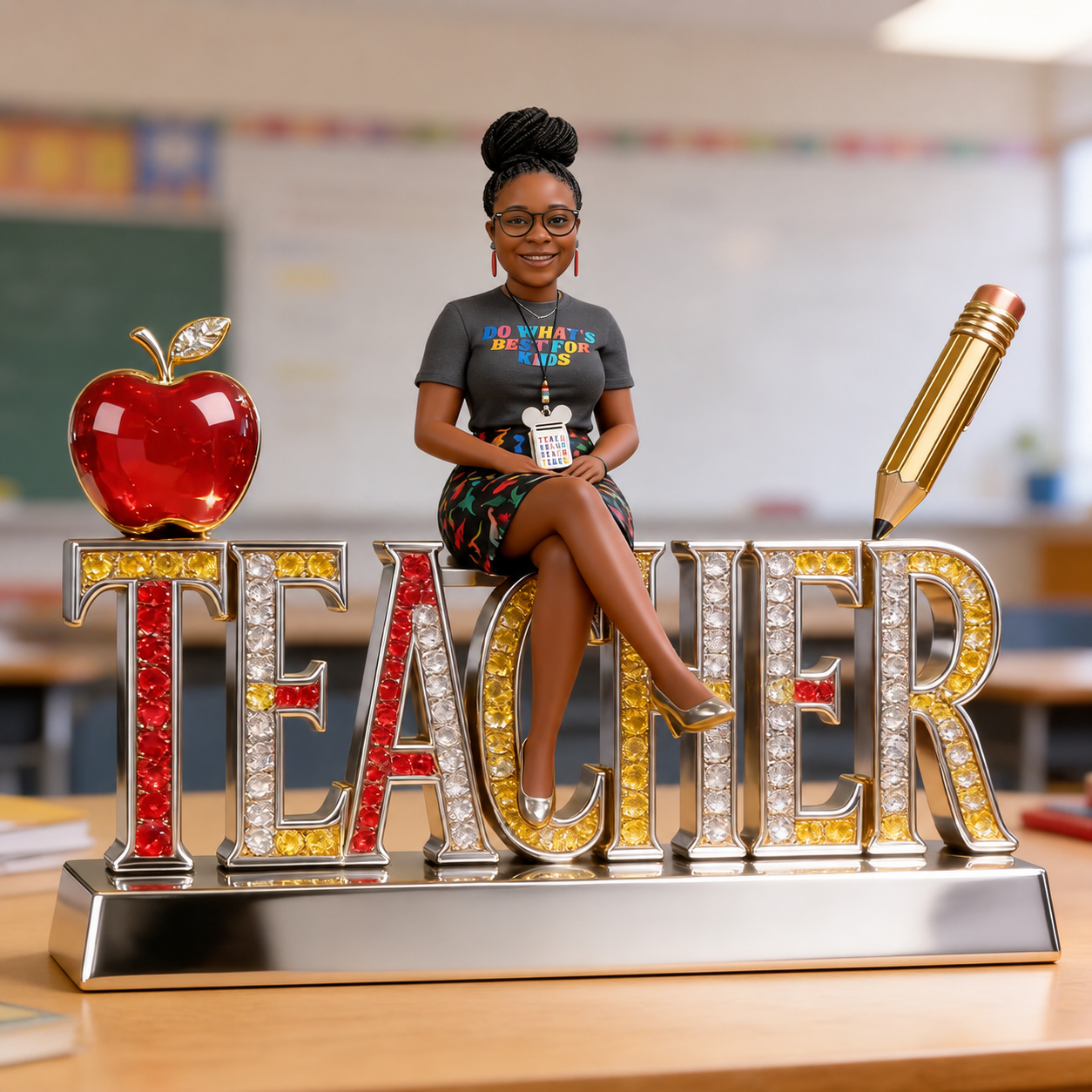 Custom Any Title Gift For Teacher/Educator - Personalized Teacher Custom Shaped Acrylic Plaque