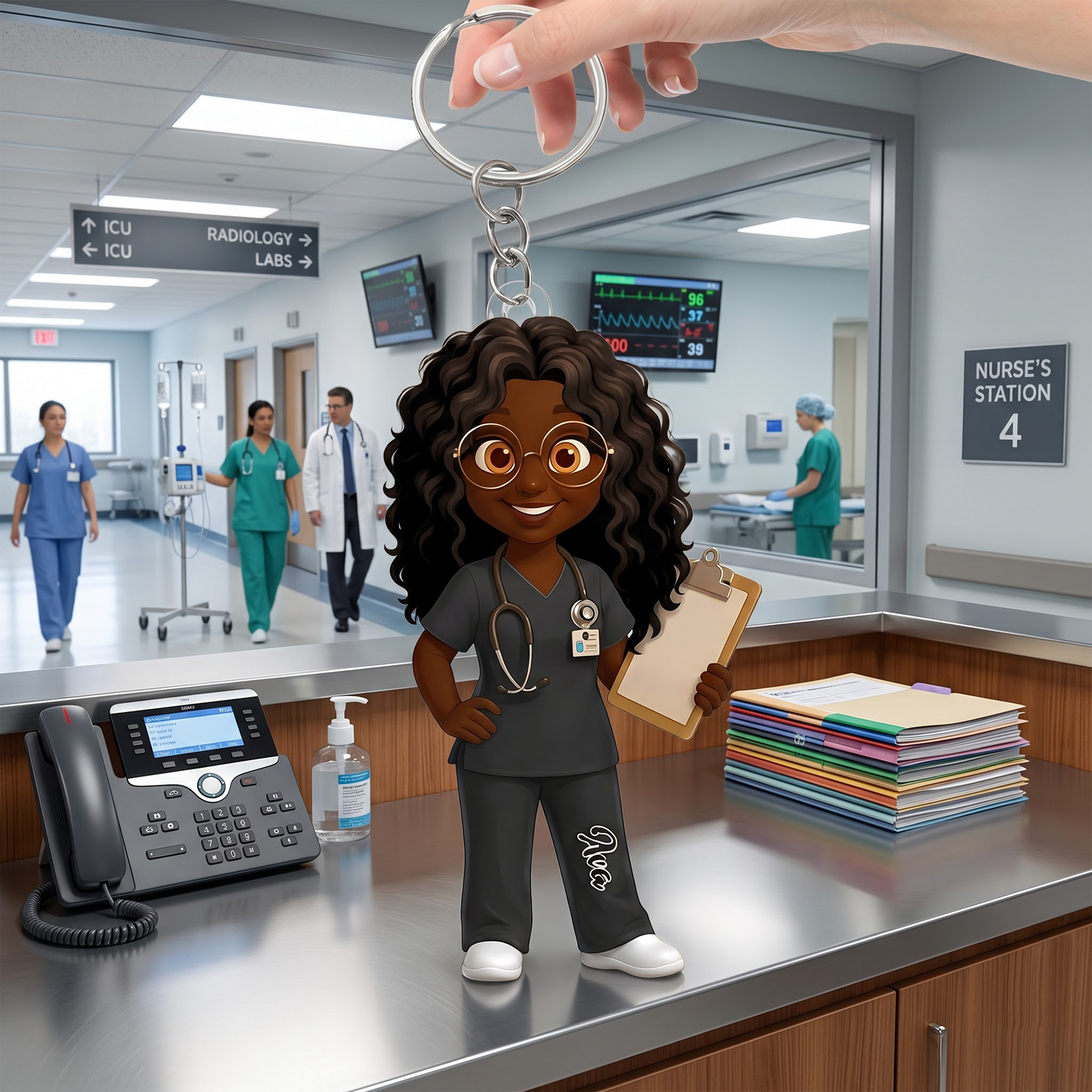 Personalized To My Favorite Nurse Acrylic Keychain – Custom Name Nurse Appreciation Gift