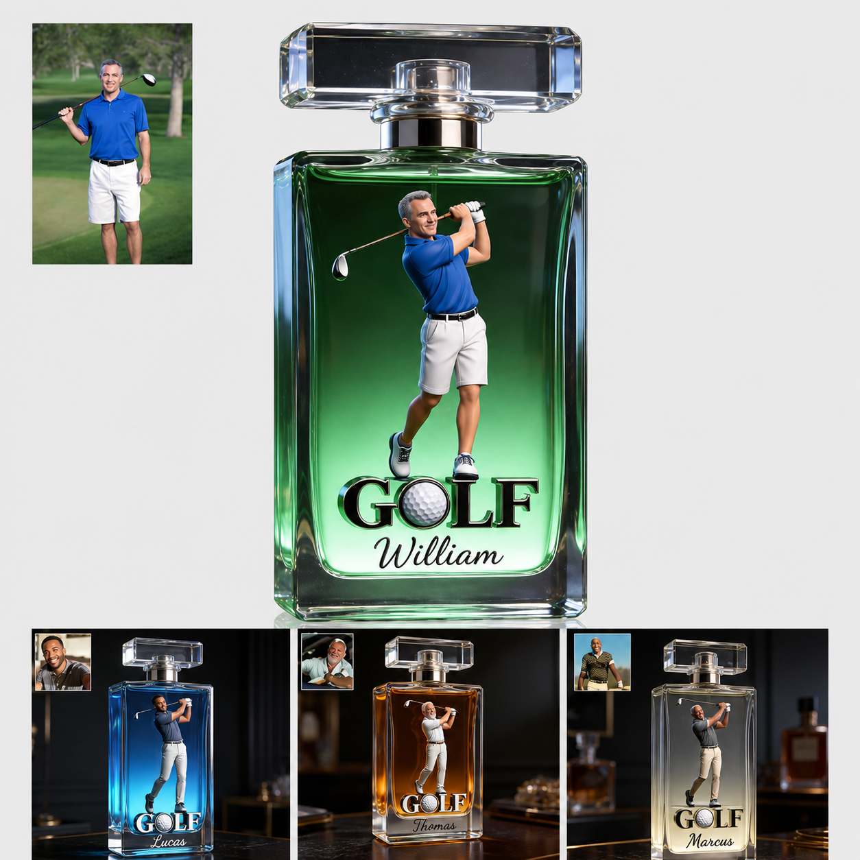 Luxury Gift For Man - Personalized Golf Refillable Perfume Bottle