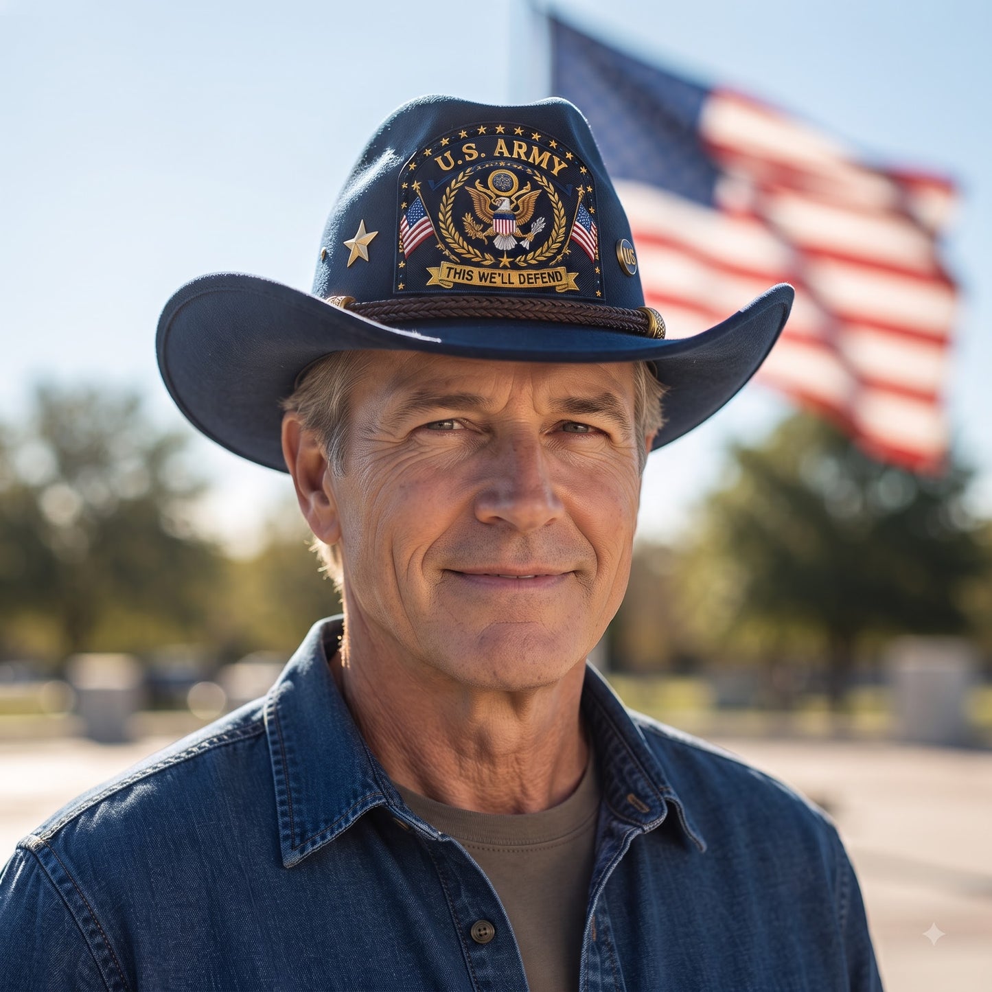 Personalized U.S. Military Veteran Suede Cowboy Hat – Custom Rank, Name & Years of Service