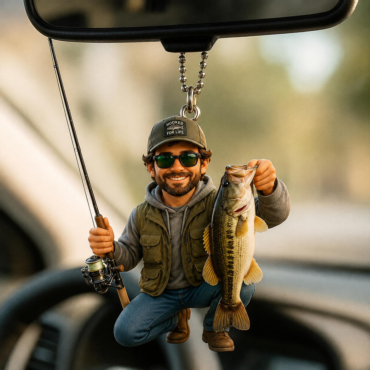 Personalized Fishing Lover Car Hanging Ornament β Custom Photo Gift For Fisherman