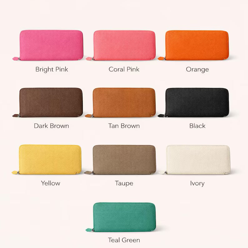 Personalized Best Teacher Ever Genuine Leather Clutch Wallet – Custom Teacher Name Embossed Style Pebbled Leather Wallet Gift