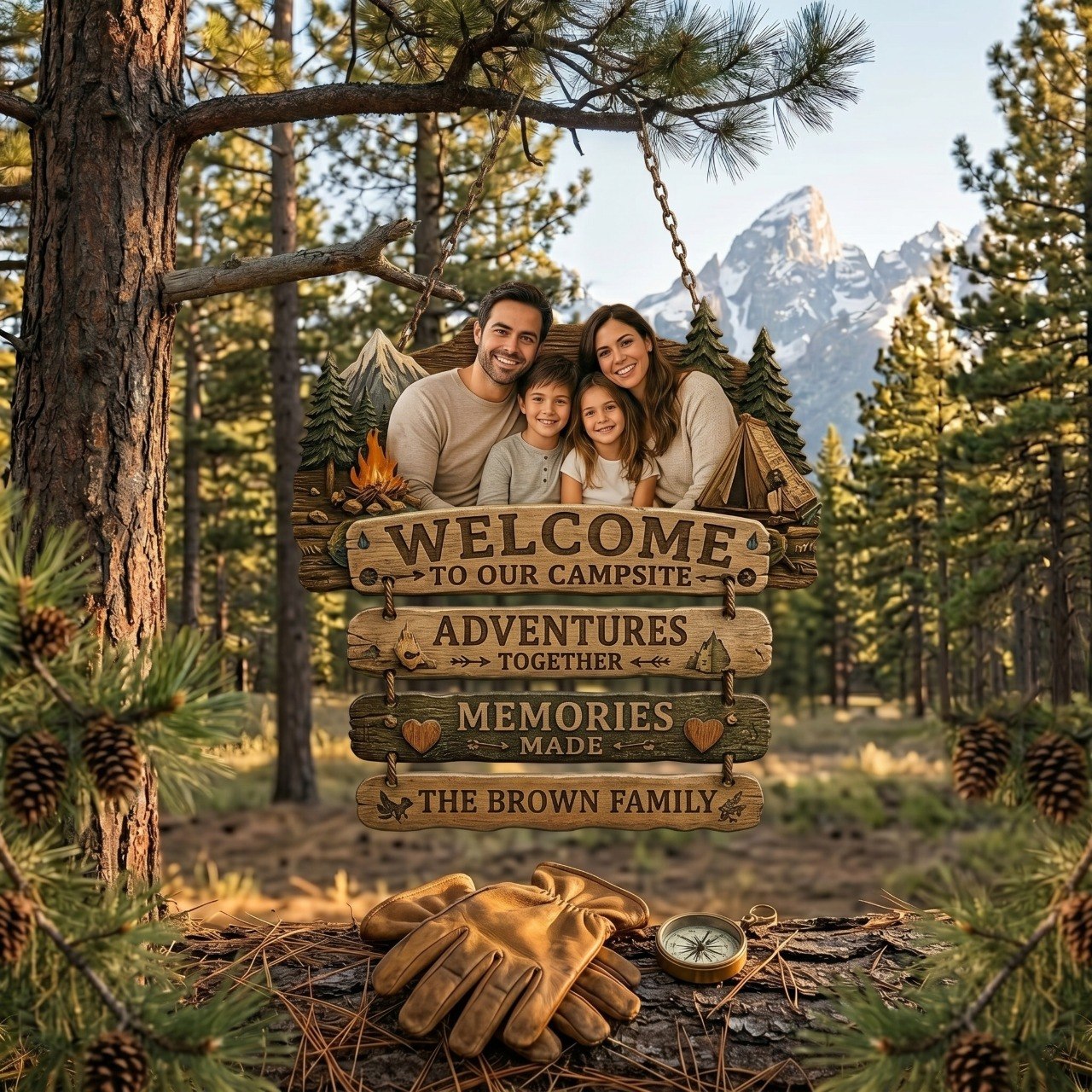 Welcome To Our Campsite - Personalized Family Camping Pallet Wood Sign