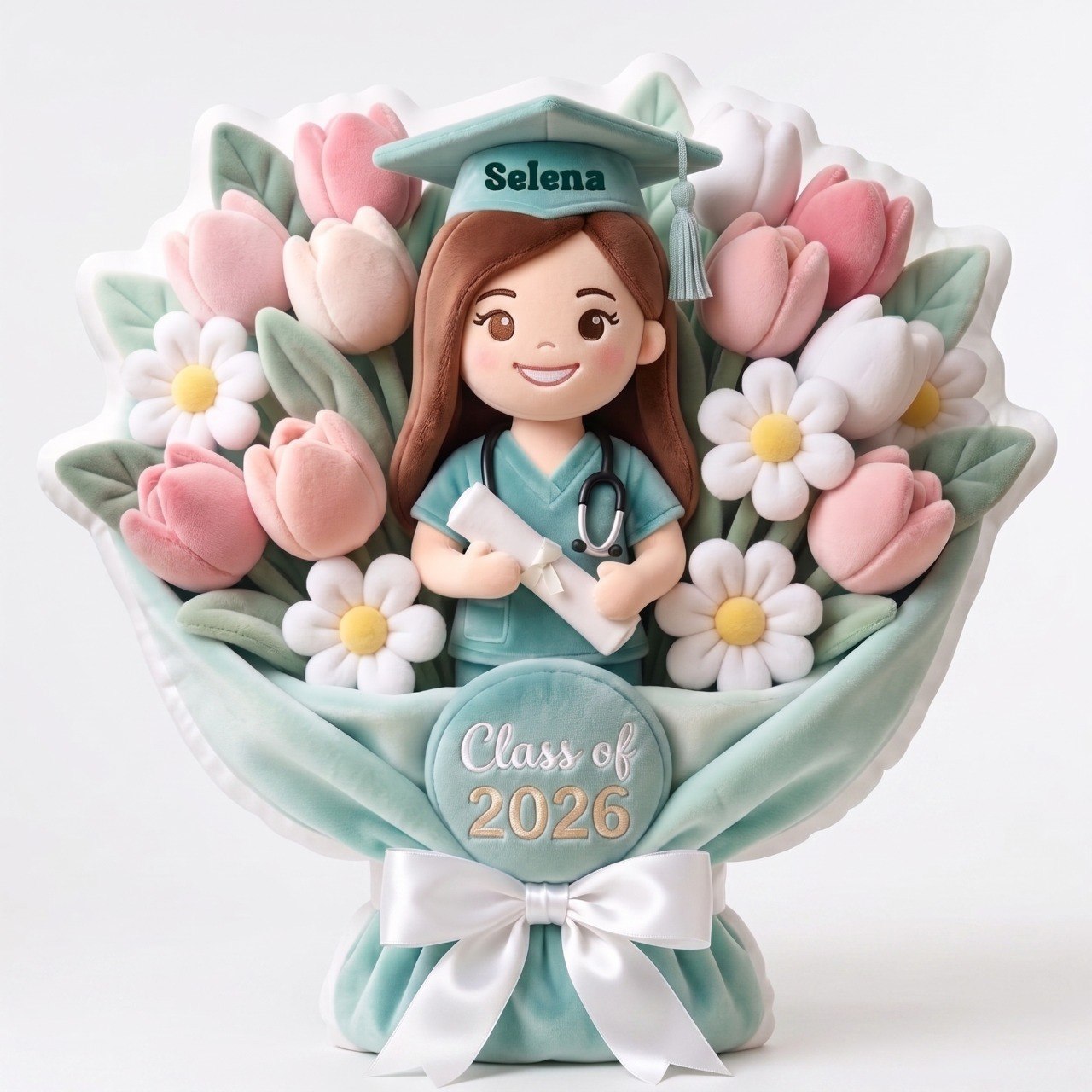 Graduation Nurse Bouquet Pillow - Custom Photo Gifts For Nurse Pillow