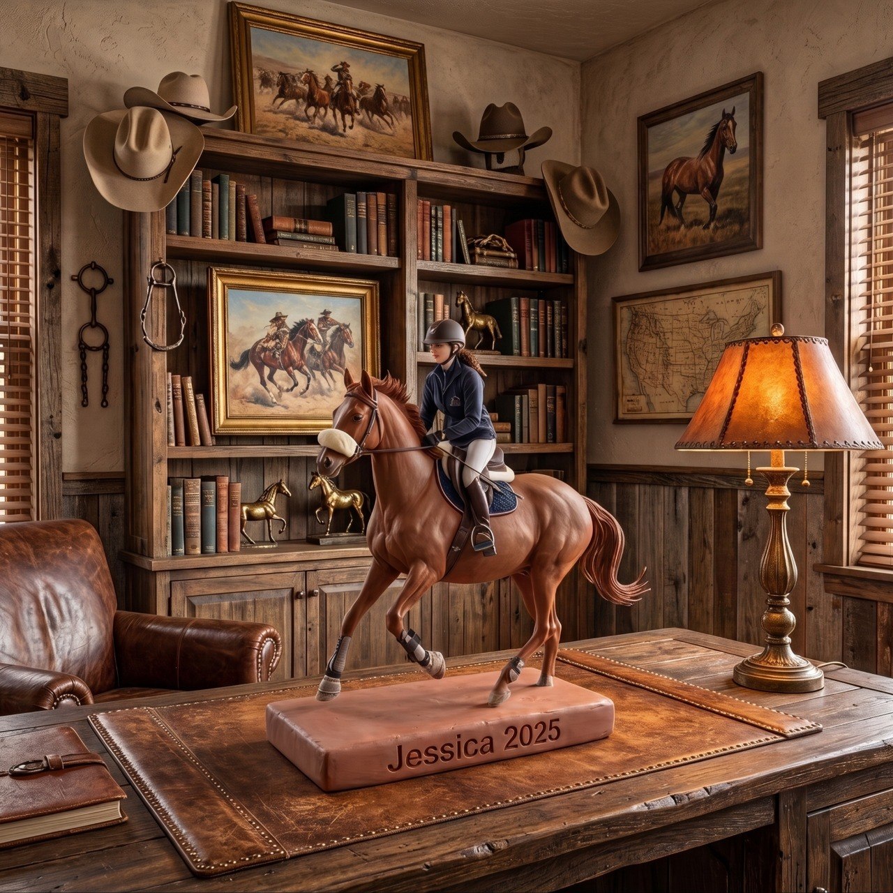 Personalized Cowboy & Cowgirl Horse Riding Figurine