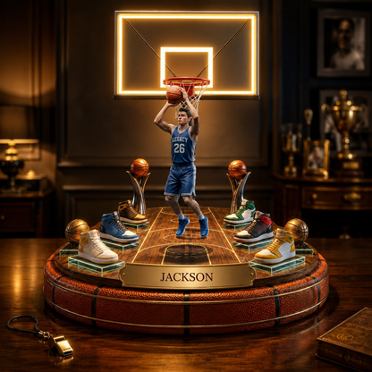 Custom Photo Basketball Acrylic LED Night Light – Custom Photo Basketball Player Keepsake Gift