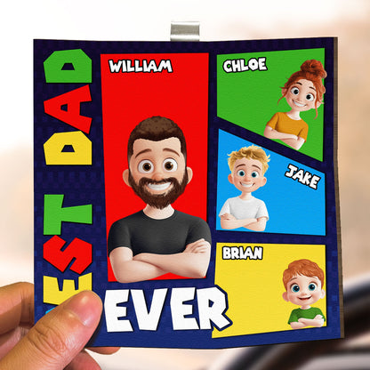 Best Dad Ever Arcade Theme - Personalized Car Visor Clip