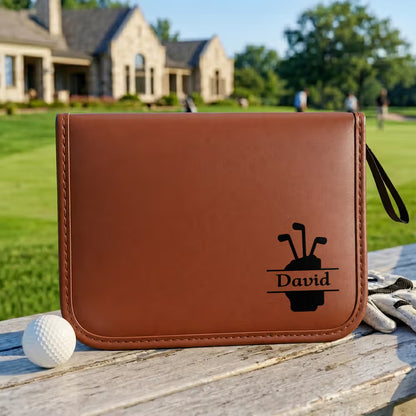 Personalized Classic Golf Pattern Golf Organiser Pouch and Golf Tools Set with Name Daily Use Father's Day Birthday Gift for Golf Lovers