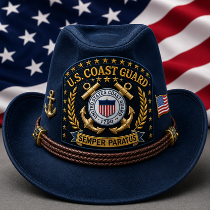 Personalized U.S. Military Veteran Suede Cowboy Hat – Custom Rank, Name & Years of Service