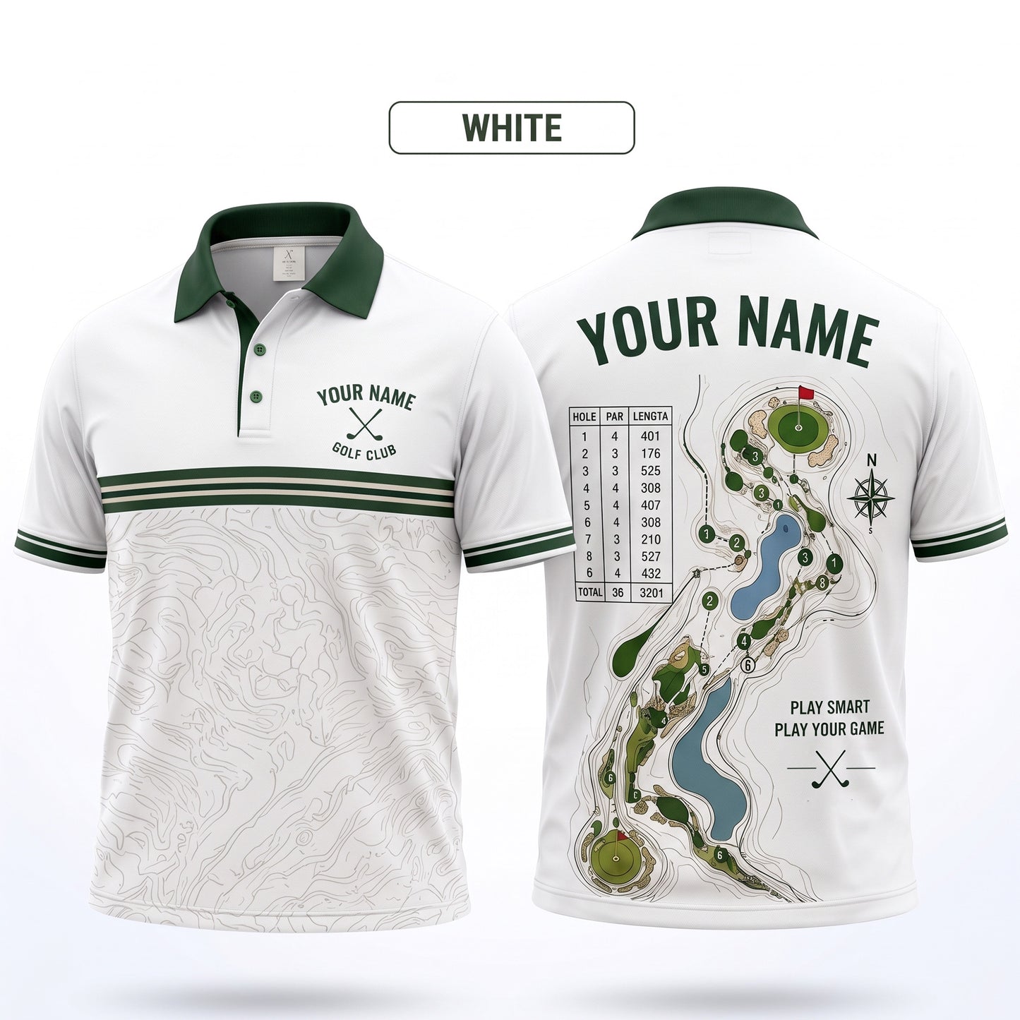 Personalized Golf Course Layout Polo Shirt – Designed for Golf Enthusiasts