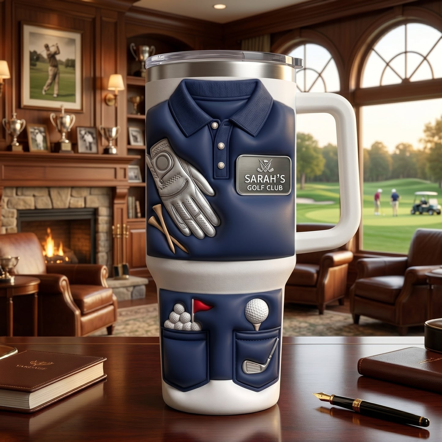 Capture The Spirit Of Golfing, Polo Shirt & Glove, 40oz Tumbler With Handle, Personalized Gift For Golfers And Golf Lovers