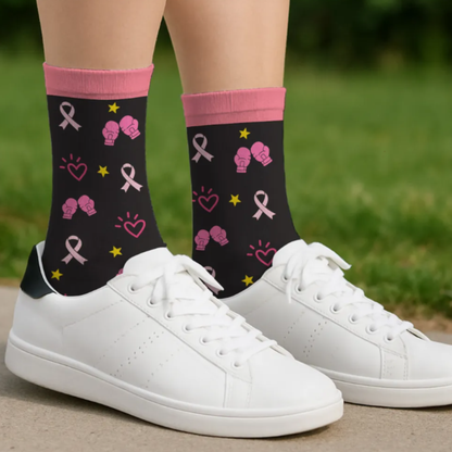 Cancer Picked Wrong Woman - Personalized Custom Crew Socks