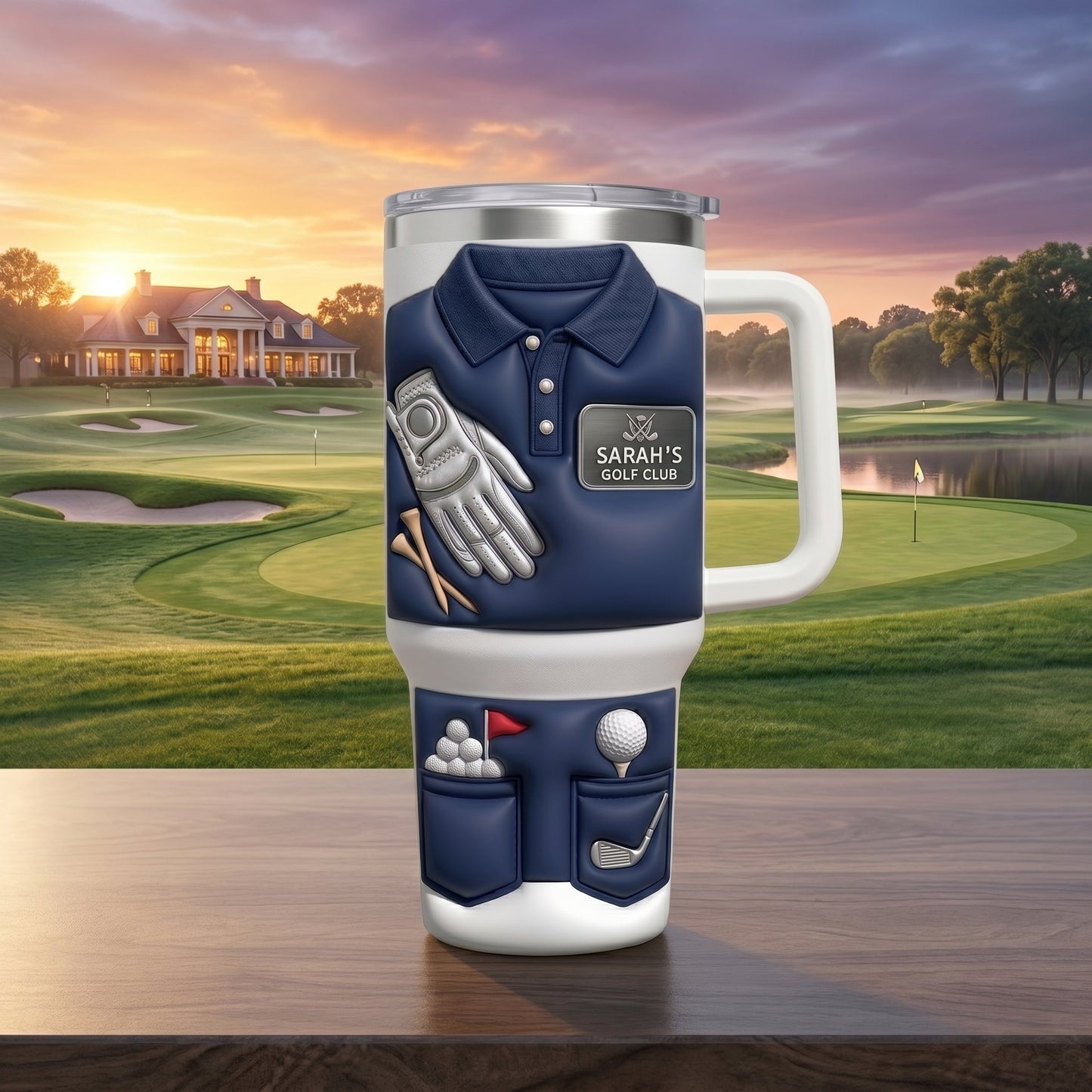 Capture The Spirit Of Golfing, Polo Shirt & Glove, 40oz Tumbler With Handle, Personalized Gift For Golfers And Golf Lovers
