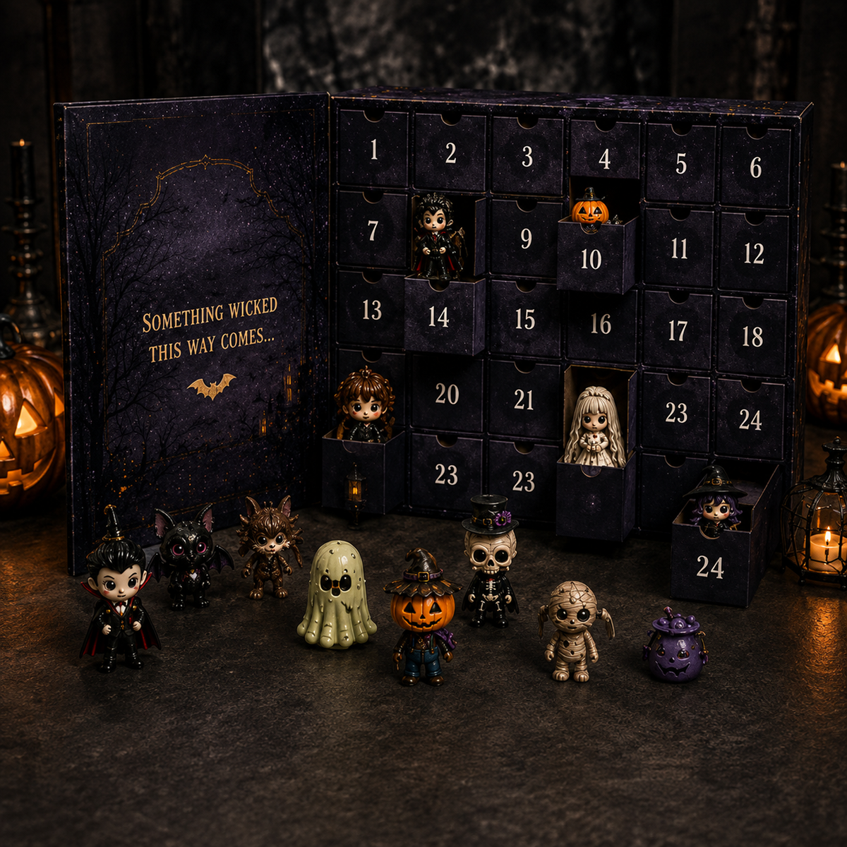 Halloween 2026 Surprise Countdown Calendar – 24-Day Spooky Acrylic Miniature Advent Box, Haunted Manor Halloween Gift