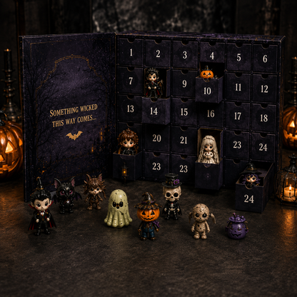 Halloween 2026 Surprise Countdown Calendar – 24-Day Spooky Acrylic Miniature Advent Box, Haunted Manor Halloween Gift