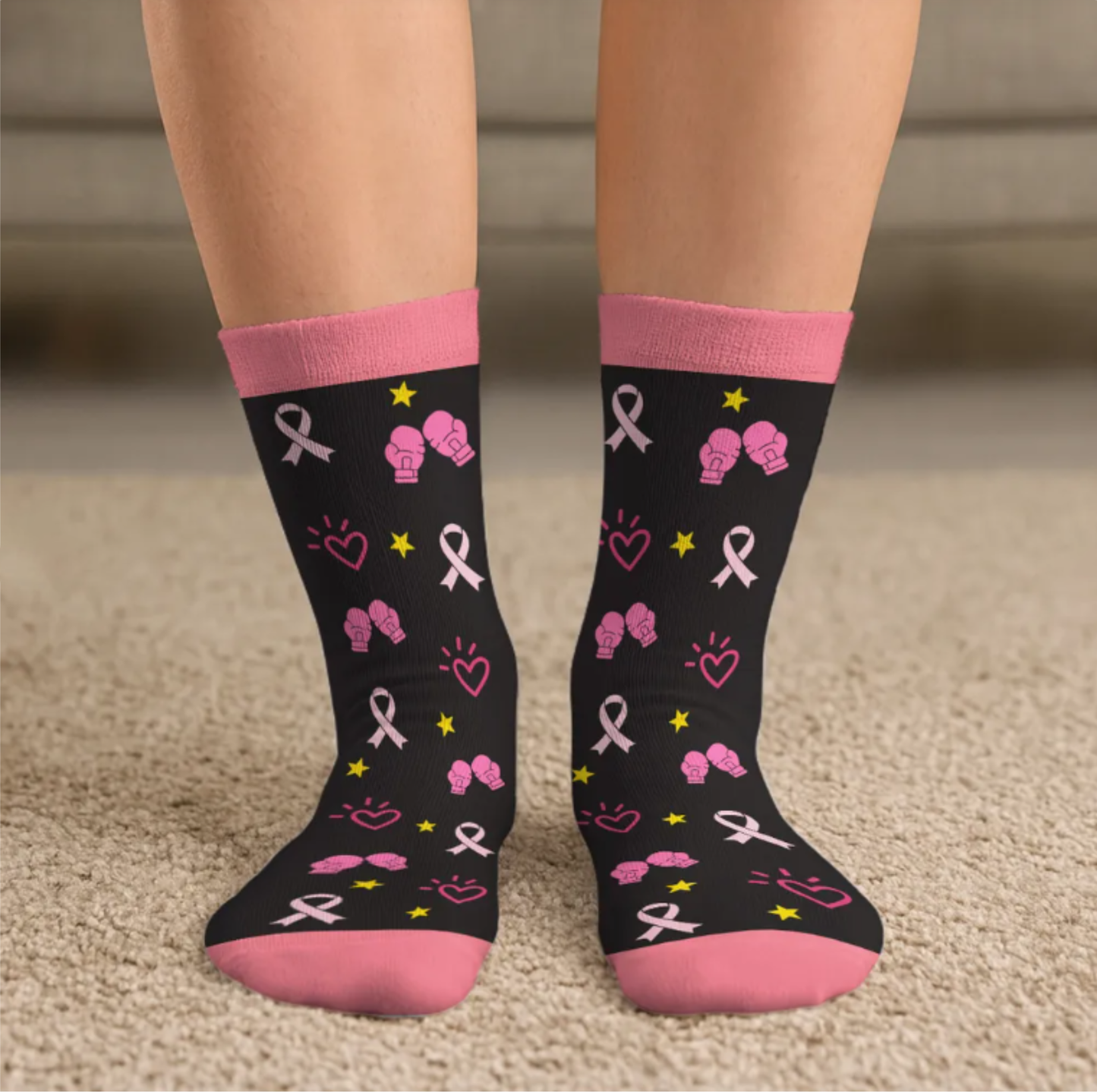 Cancer Picked Wrong Woman - Personalized Custom Crew Socks