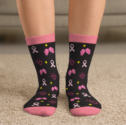 Cancer Picked Wrong Woman - Personalized Custom Crew Socks