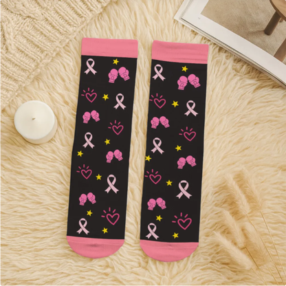 Cancer Picked Wrong Woman - Personalized Custom Crew Socks