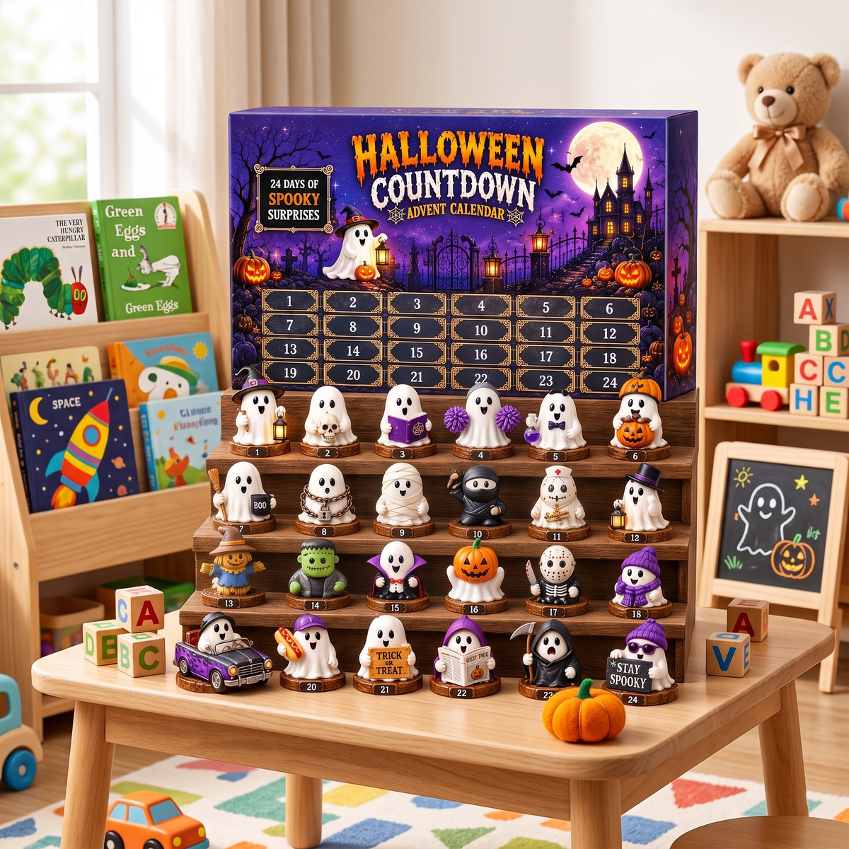 Halloween Advent Calendar 2026, 24 Days of Spooky Ghost Collectible Figures, Halloween Countdown Surprise Gift