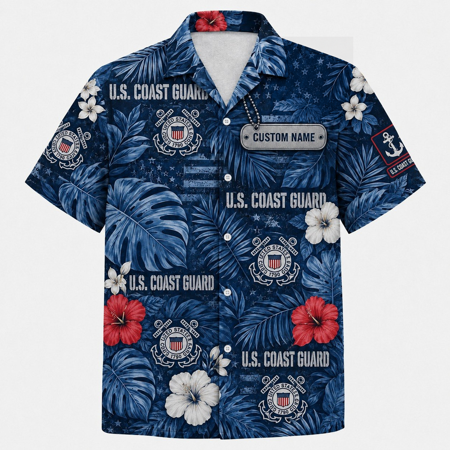 Personalized U.S. Military Branch Hawaiian Shirt – Custom Name Army, Navy, Air Force, Marine Corps & Coast Guard Aloha Shirt