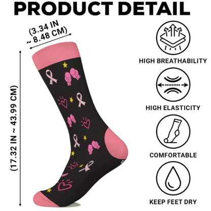 Cancer Picked Wrong Woman - Personalized Custom Crew Socks