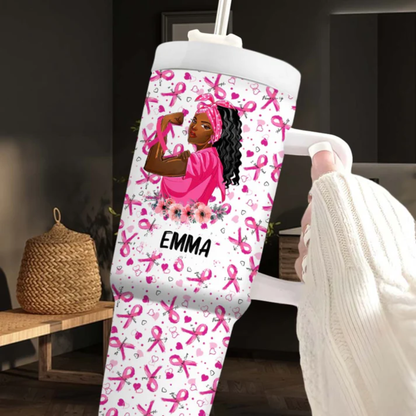 Breast Cancer Awareness Tumbler - Personalized Gift For Mom
