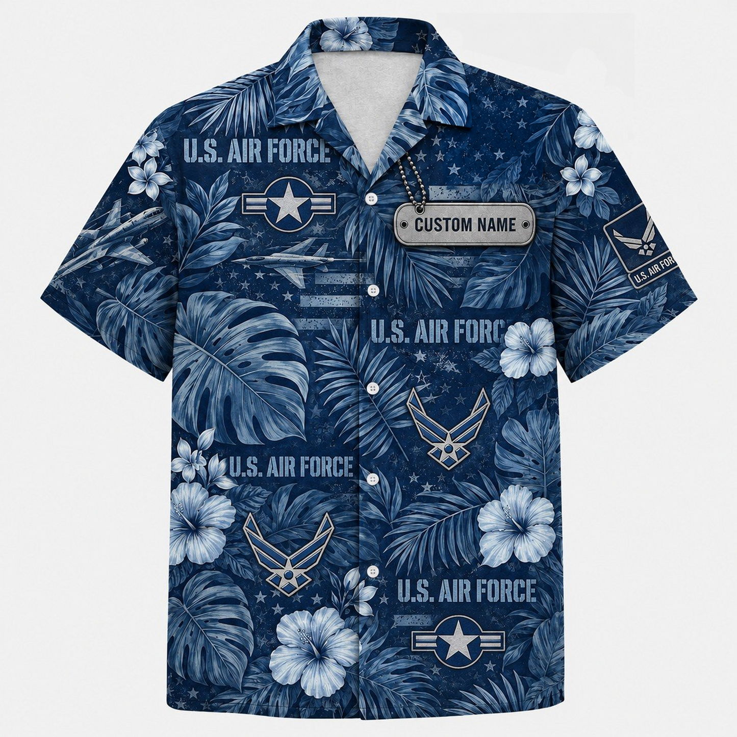 Personalized U.S. Military Branch Hawaiian Shirt – Custom Name Army, Navy, Air Force, Marine Corps & Coast Guard Aloha Shirt