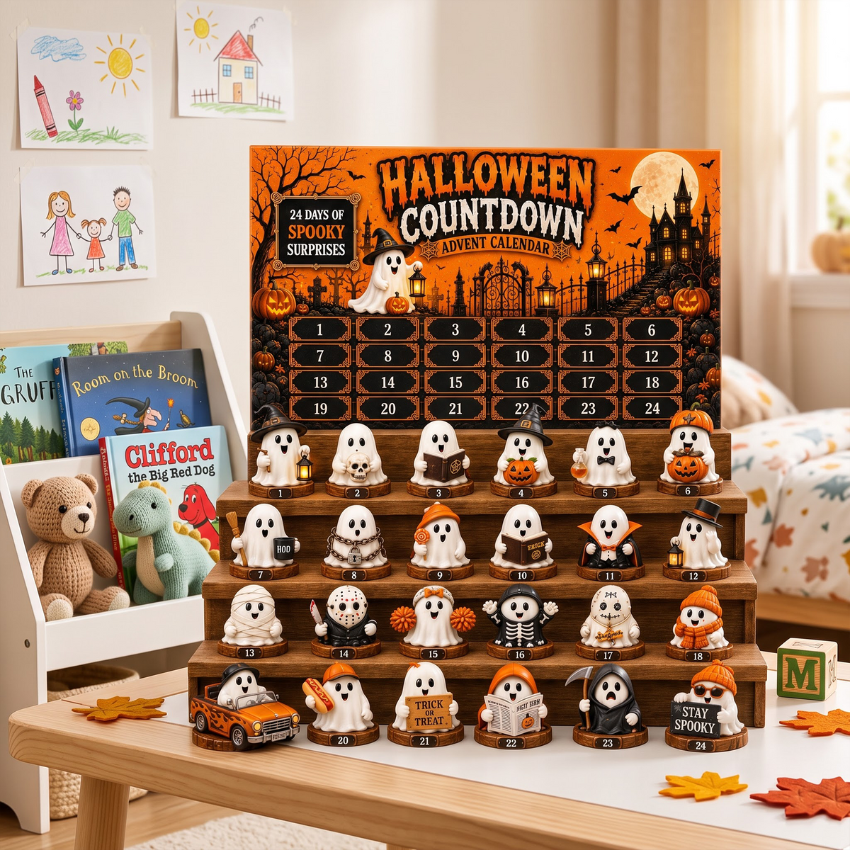 Halloween Advent Calendar 2026, 24 Days of Spooky Ghost Collectible Figures, Halloween Countdown Surprise Gift
