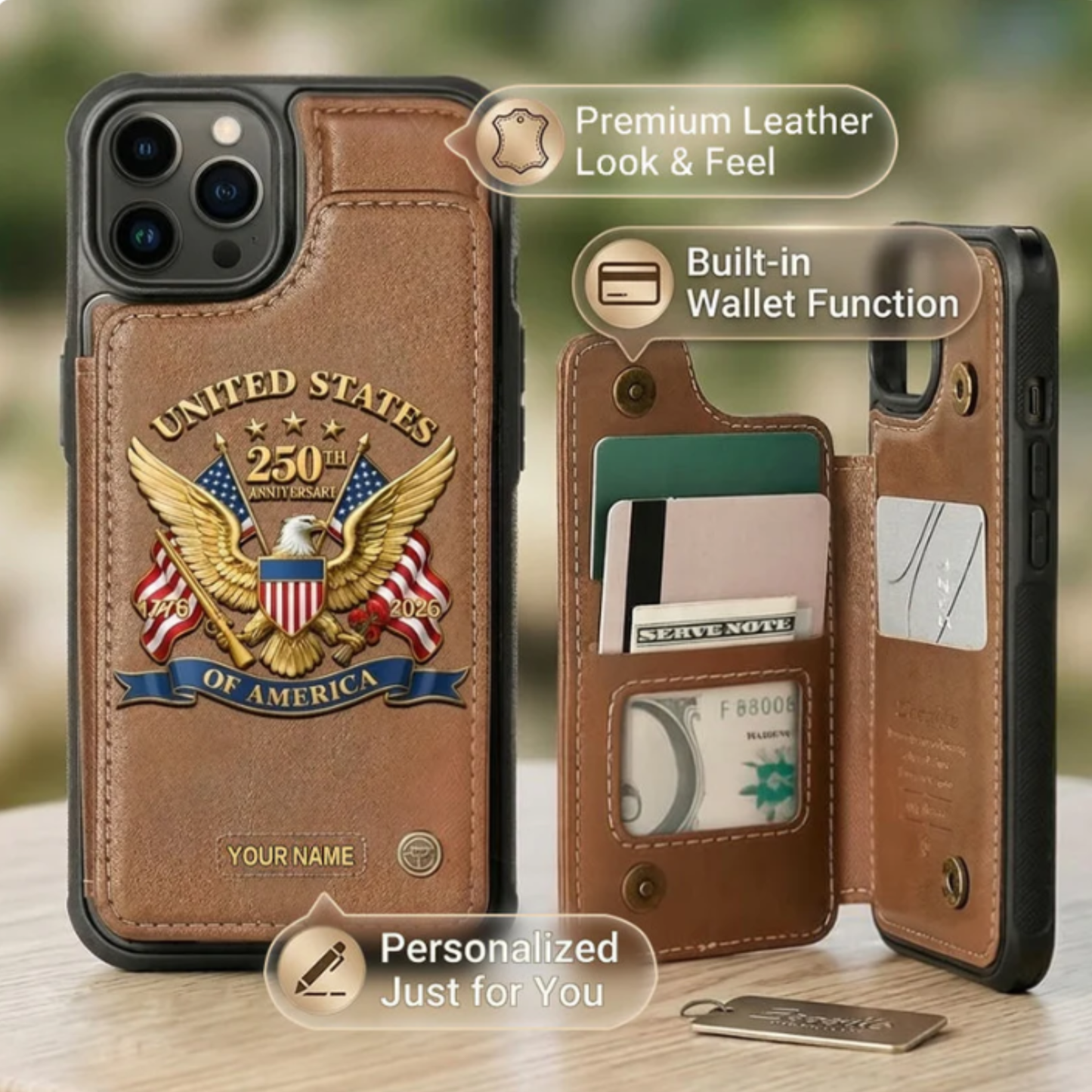United States 250th Anniversary Custom Wallet Phone Case