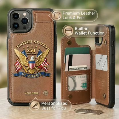 United States 250th Anniversary Custom Wallet Phone Case