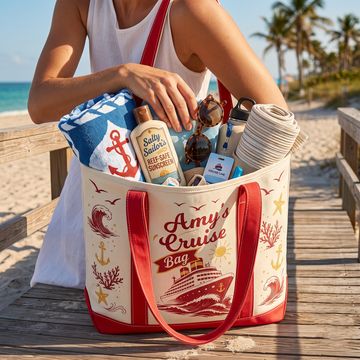 My Cruise Bag - Cruise Friends Vacation Travel Matching - Personalized Tote Bag