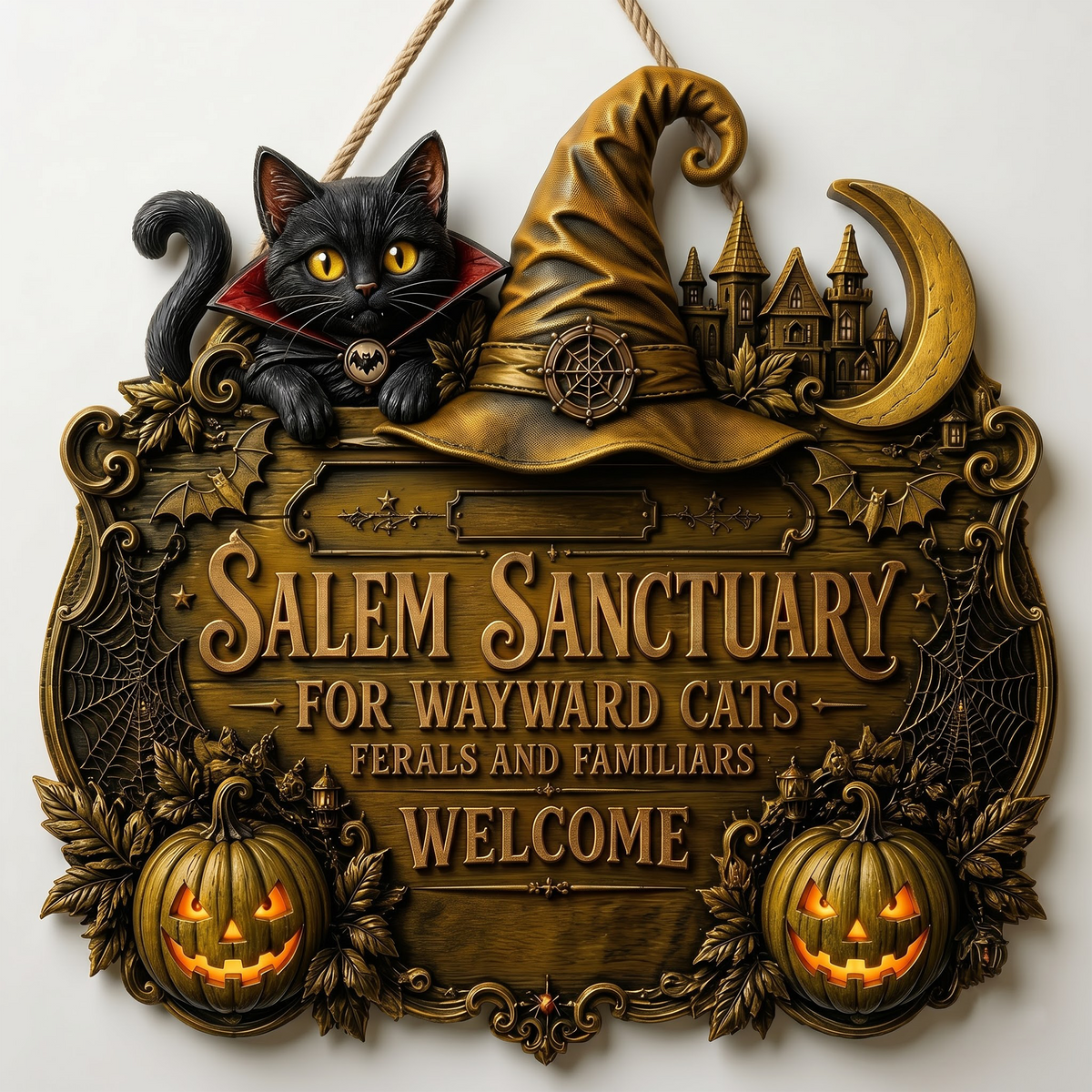 Salem Sanctuary For Wayward Cats Ferals - Personalized Custom Shaped Wood Sign