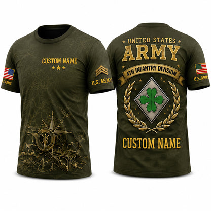 Personalized Military Veteran All-Over Print T-Shirt – Custom Name Patriotic Shirt for Army, Navy, Air Force, Marines & Coast Guard