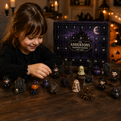 Halloween 2026 Surprise Countdown Calendar – 24-Day Spooky Acrylic Miniature Advent Box, Haunted Manor Halloween Gift