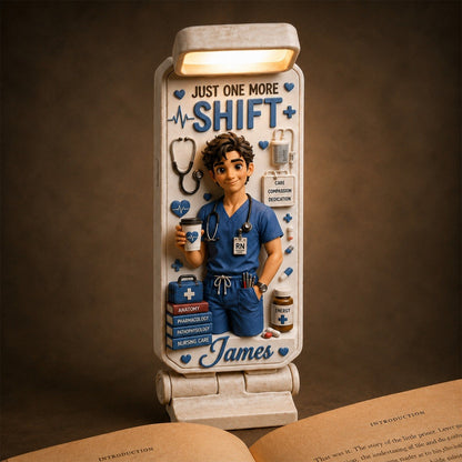 Personalized Nurse Clip LED Reading Lamp With Custom Photo – Just A Girl Who Loves Nursing Custom Name Book Light