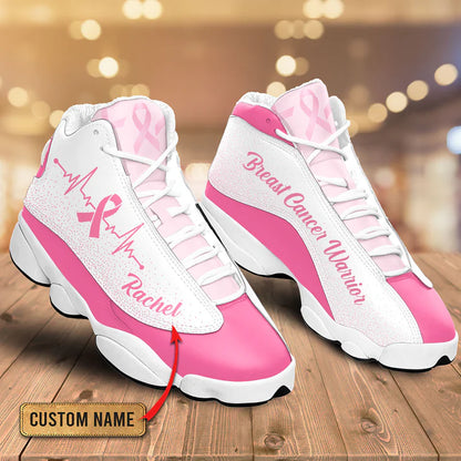 Personalized Breast Cancer Awareness Shoes – Custom Name High Top Sneakers