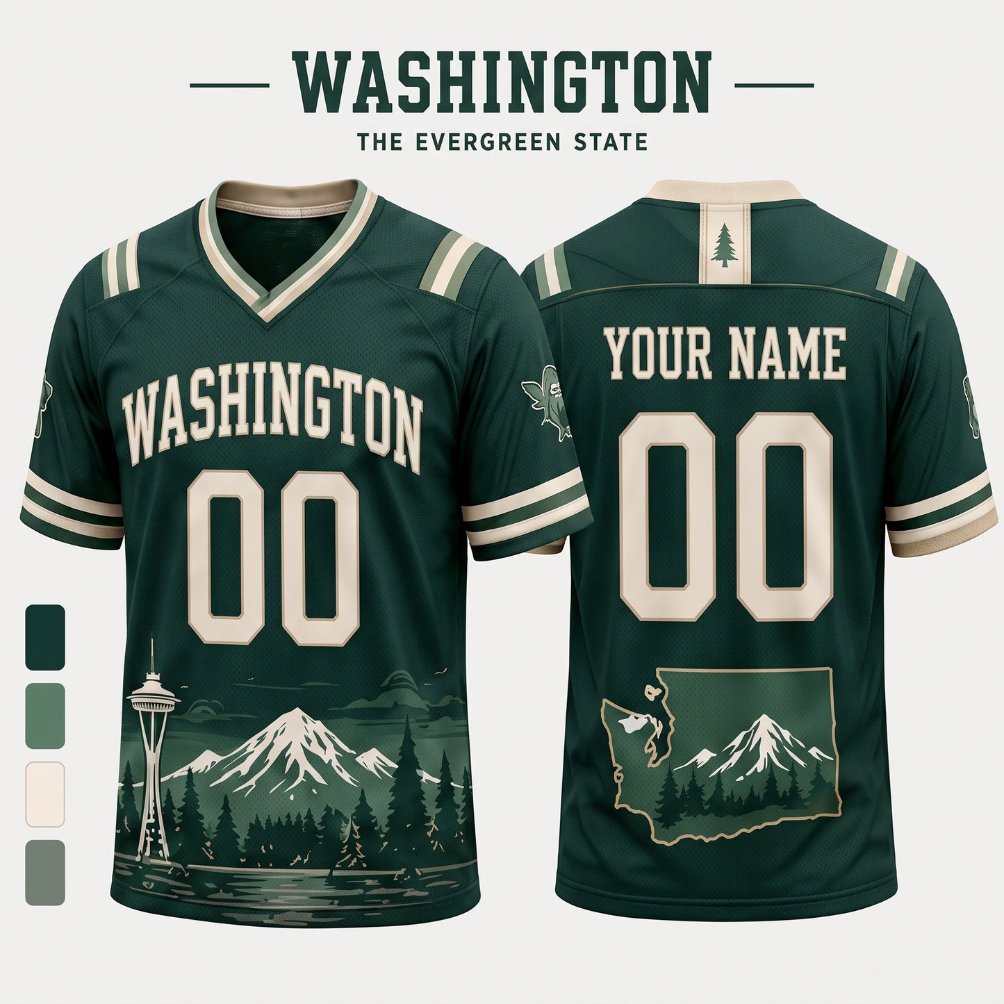 Personalized City State Football Jersey – Custom Name & Number All-Over Print Hybrid Mesh Jersey