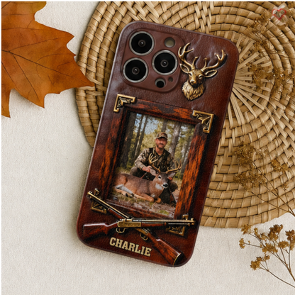 Hunting Achievement - Personalized Hunting Leather Phone Case