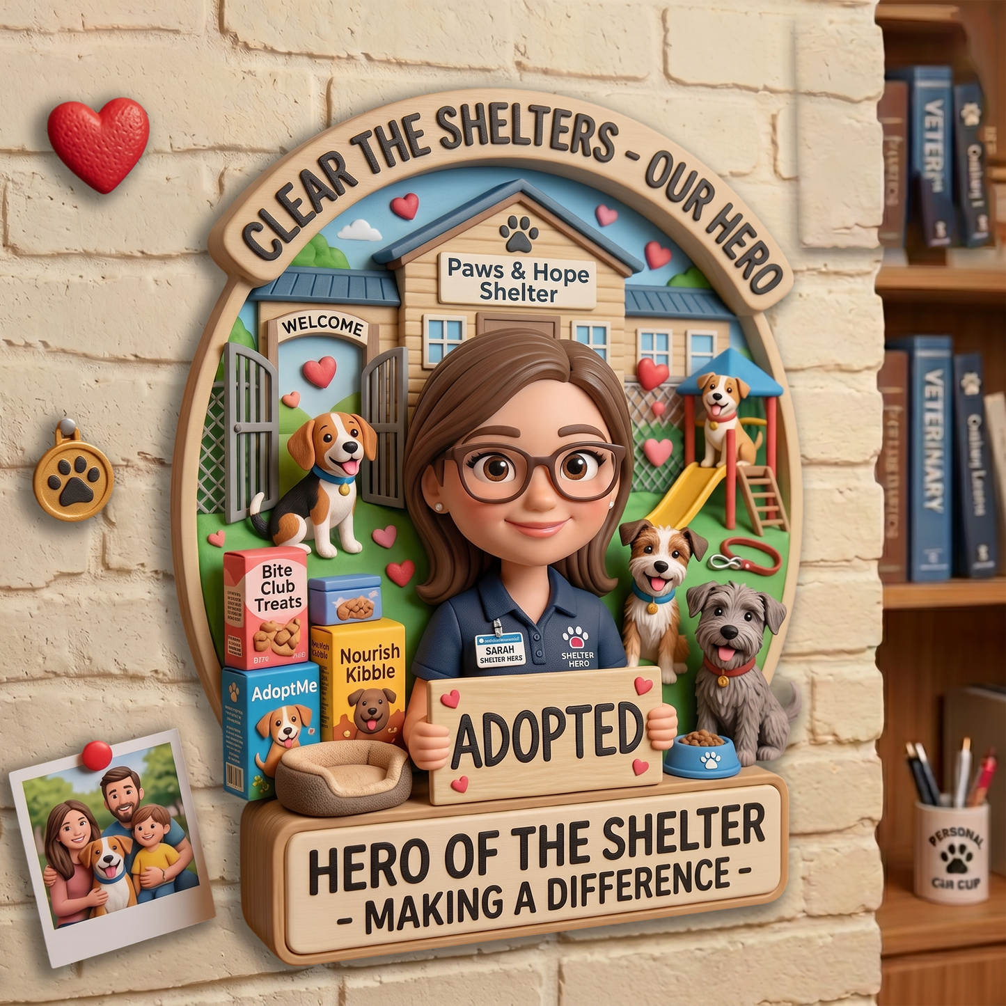Personalized Rescue Hero Fridge Magnet With Custom Name - Thoughtful Gift For Animal Rescue Volunteers