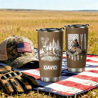 Personalized Hunting Tumbler Gifts for Hunter, Christmas Gifts for Husband, Dad, Father's Day