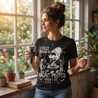 Personalized I Fully Intend To Haunt People Funny Halloween Dark Shirt