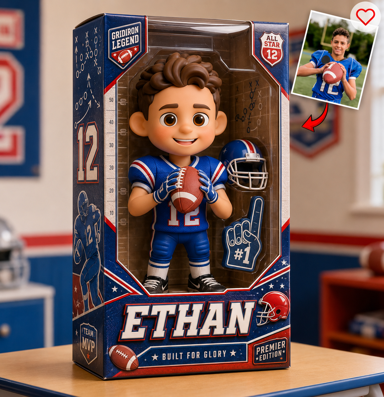 Personalized Football Custom Shaped Acrylic Plaque – Custom Name & Photo Football Keepsake Gift