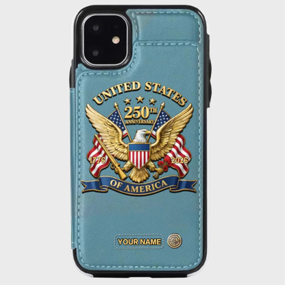 United States 250th Anniversary Custom Wallet Phone Case
