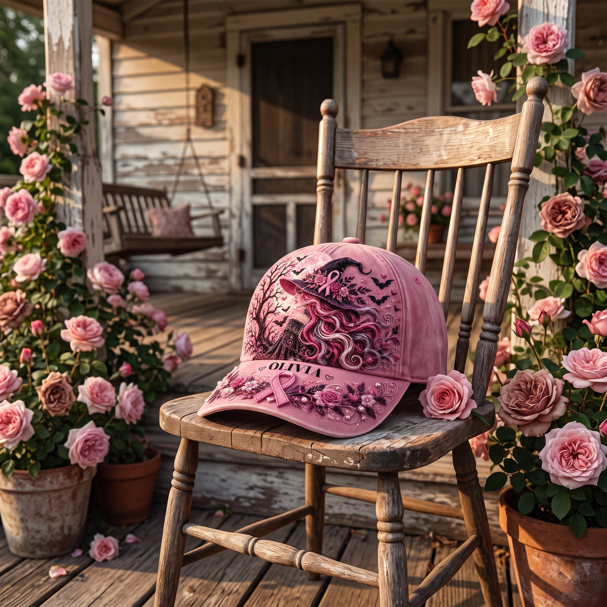 Personalized Breast Cancer Awareness Hat, Pink Ribbon Baseball Cap, Breast Cancer Survivor Gift, Custom Name Hat for Women, Cancer Support Gift