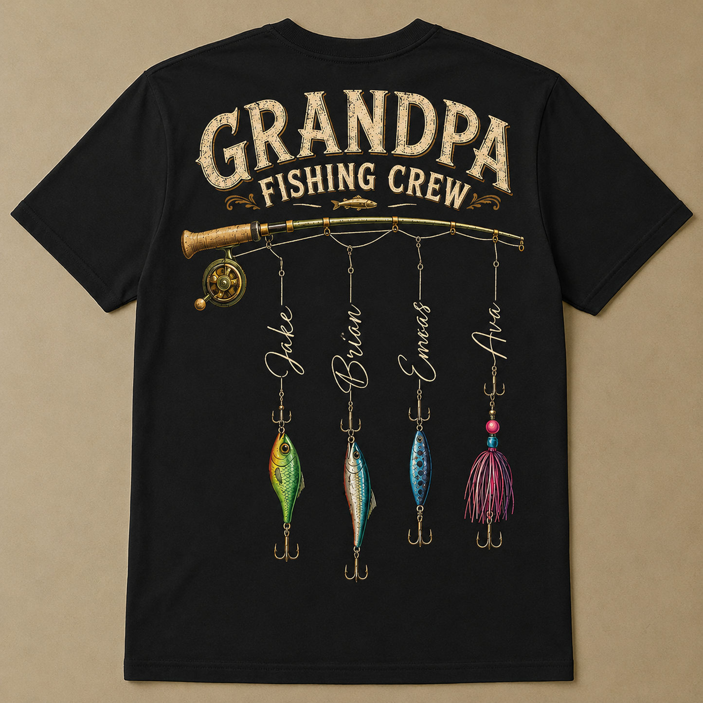 Grandpa Fishing Crew Shirt - Personalized Shirt