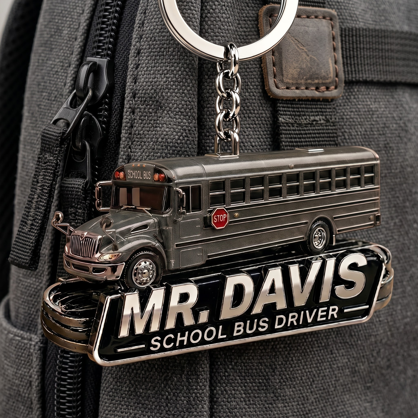 Personalized School Bus Driver Keychain, Custom Name Gift for School Bus Drivers
