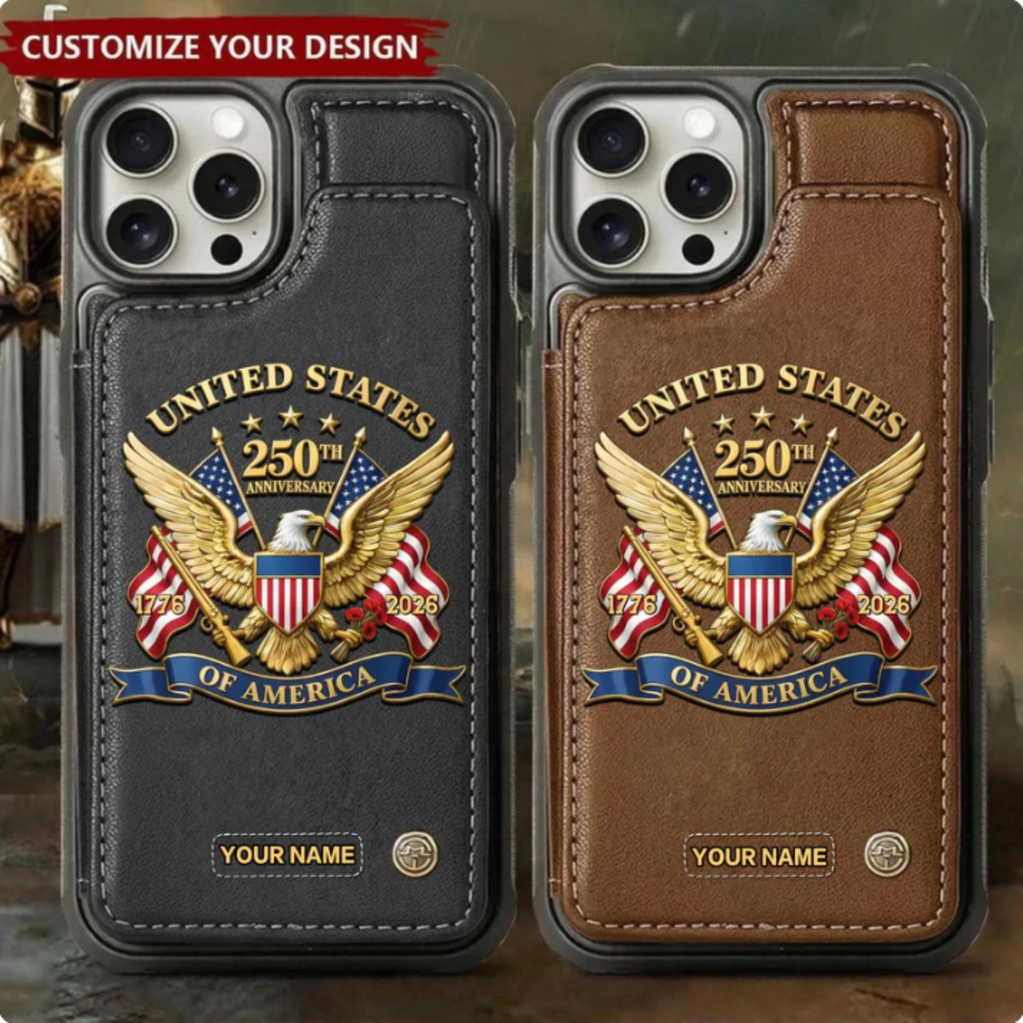 United States 250th Anniversary Custom Wallet Phone Case