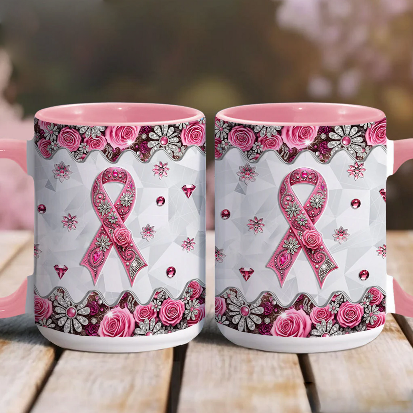 Breast Cancer Awareness - Personalized Breast Cancer Awareness Accent Mug
