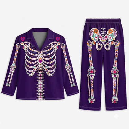 Personalised Sugar Skull Skeleton Pyjamas for Halloween