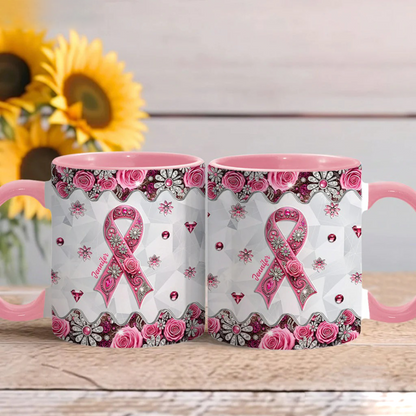 Breast Cancer Awareness - Personalized Breast Cancer Awareness Accent Mug